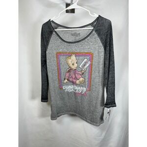 Marvel Guardians of the Galaxy Vol 2 Baby Groot Raglan 3/4 Sleeve Shirt XL New
